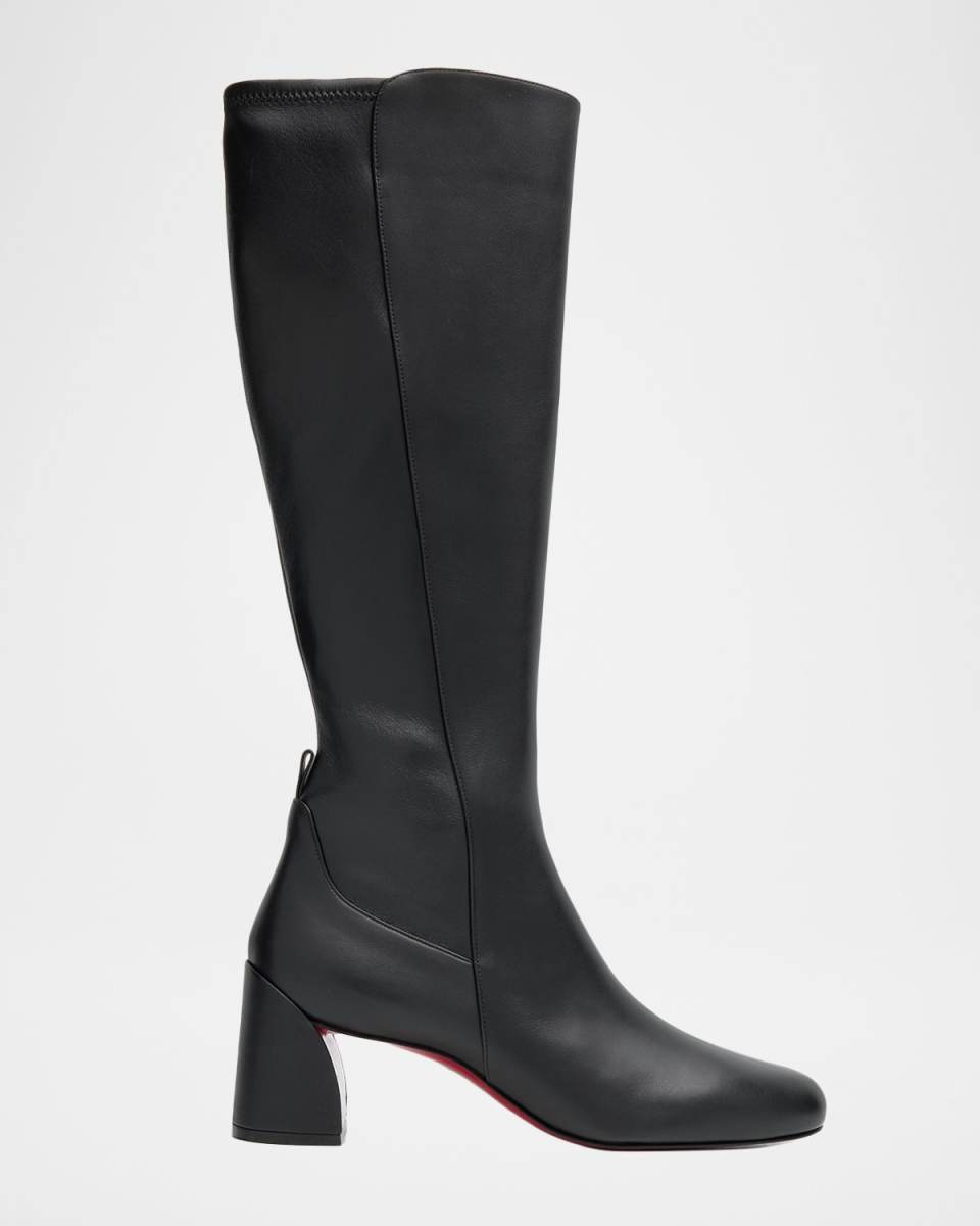 55mm Jane Botta Leather Red Sole Knee-High Boots